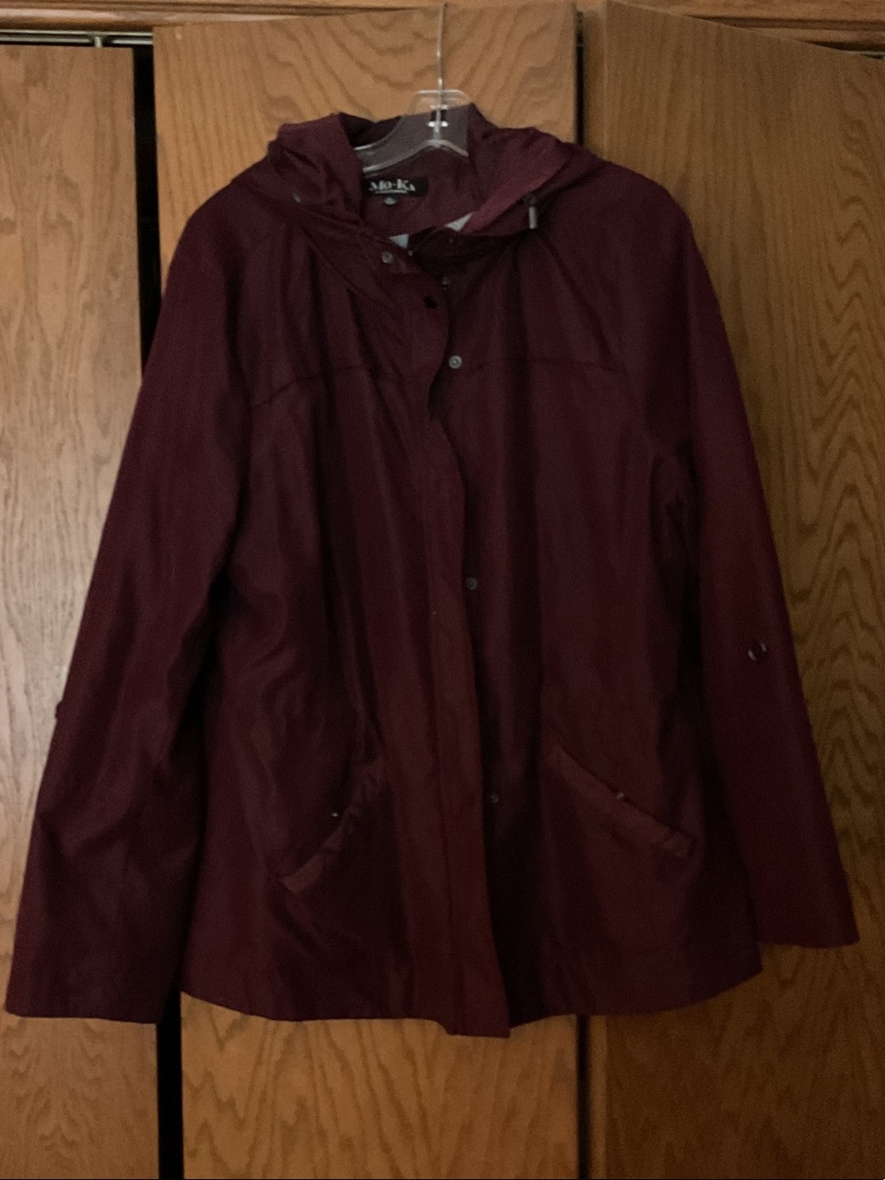 Hooded Utility Jacket in Deep Burgundy by No Boundaries